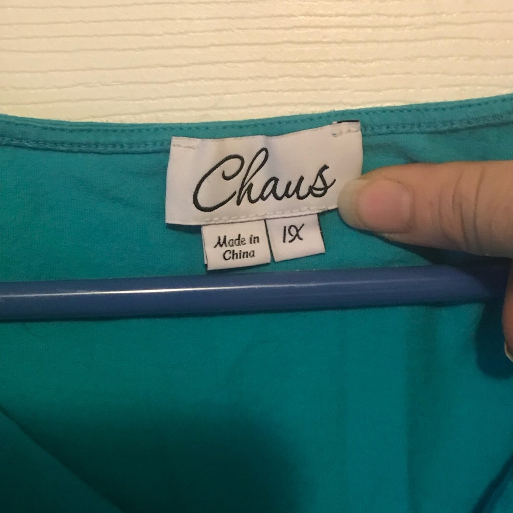 Turquoise Rhinestone Blouse - Picture 2 of 3